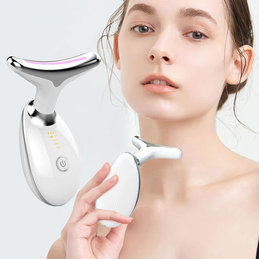 Remove Double Chin Device, LED Photon Heating Therapy Anti-Wrinkle, Neck Care Tool, Vibration Skin Lifting Tighten Massager