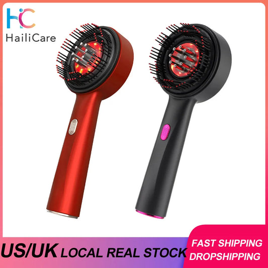 Massage Comb Vibration Red Light Therapy Hair Growth Massage Scalp, Brush Anti Hair Loss, Liquid Oil Applicator
