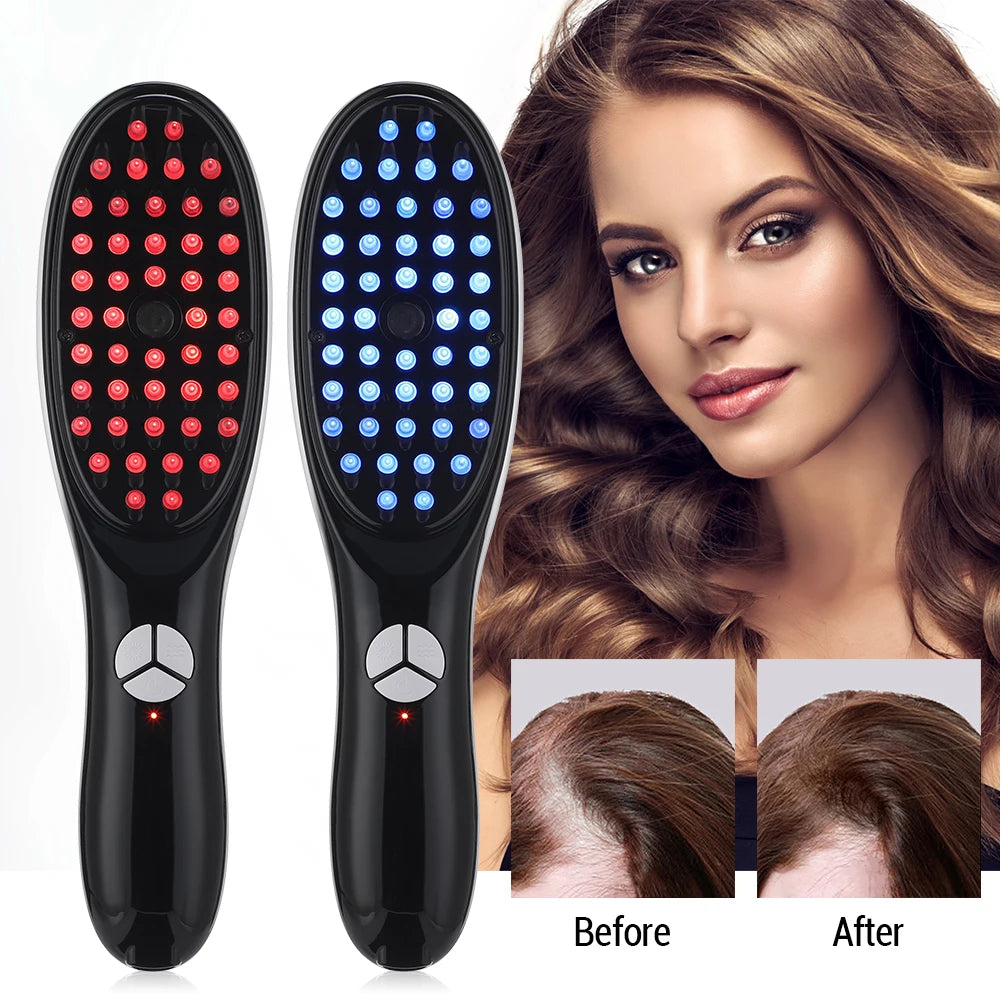 Sonic Vibration Scalp Massager, Red Light Therapy Head Massage Comb, Anti Hair Loss, Anion Spray Hair Growth Brush Stress Relief